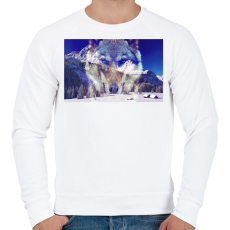 PRINTFASHION wolf - Férfi pulóver - Fehér