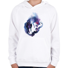 PRINTFASHION Wolf in the Sky - Gyerek kapucnis pulóver - Fehér gyerek pulóver, kardigán