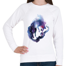 PRINTFASHION Wolf in the Sky - Női pulóver - Fehér