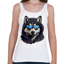 PRINTFASHION Wolf - Női atléta - Fehér női trikó