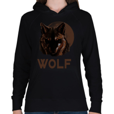 PRINTFASHION WOLF - Női kapucnis pulóver - Fekete
