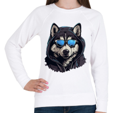 PRINTFASHION Wolf - Női pulóver - Fehér női pulóver, kardigán