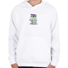 PRINTFASHION wolf-rainbow - Gyerek kapucnis pulóver - Fehér