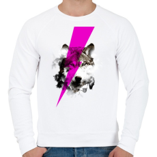 PRINTFASHION Wolf rocks - Férfi pulóver - Fehér