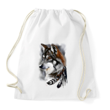 PRINTFASHION wolf - Sportzsák, Tornazsák - Fehér tornazsák