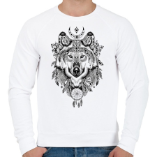 PRINTFASHION Wolf Tattoo drawing - Férfi pulóver - Fehér férfi pulóver, kardigán
