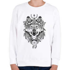 PRINTFASHION Wolf Tattoo drawing - Gyerek pulóver - Fehér gyerek pulóver, kardigán