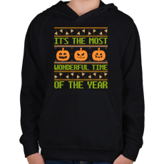 PRINTFASHION Wonderful Halloween Time - Gyerek kapucnis pulóver - Fekete