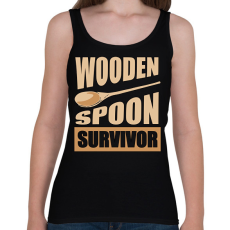 PRINTFASHION Wooden spoon - Női atléta - Fekete