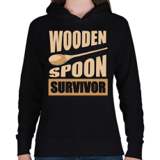 PRINTFASHION Wooden spoon - Női kapucnis pulóver - Fekete