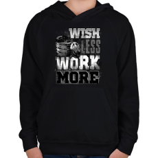 PRINTFASHION WORK MORE - Gyerek kapucnis pulóver - Fekete