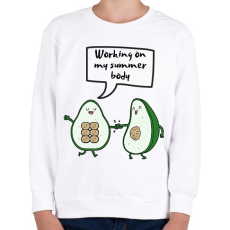 PRINTFASHION Working on my summer body - Gyerek pulóver - Fehér