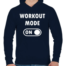 PRINTFASHION Workout mode: ON - Férfi kapucnis pulóver - Sötétkék férfi pulóver, kardigán