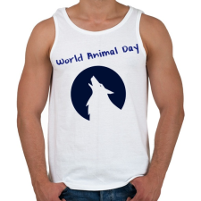 PRINTFASHION world animal day - Férfi atléta - Fehér atléta, trikó