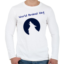 PRINTFASHION world animal day - Férfi hosszú ujjú póló - Fehér férfi póló