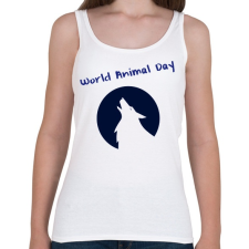 PRINTFASHION world animal day - Női atléta - Fehér női trikó