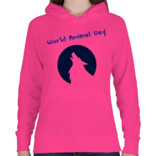 PRINTFASHION world animal day - Női kapucnis pulóver - Fukszia női pulóver, kardigán
