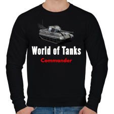 PRINTFASHION world of tanks commander - Férfi pulóver - Fekete férfi pulóver, kardigán