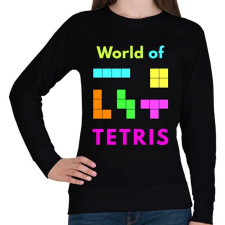 PRINTFASHION WORLD OF TETRIS - Női pulóver - Fekete női pulóver, kardigán
