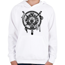 PRINTFASHION World of Warcraft - Monk Címer - Gyerek kapucnis pulóver - Fehér gyerek pulóver, kardigán