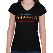 PRINTFASHION World's best graphic designer - Női V-nyakú póló - Fekete női póló