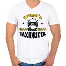 PRINTFASHION World's best taxidriver - Férfi V-nyakú póló - Fehér