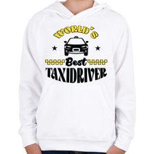 PRINTFASHION World's best taxidriver - Gyerek kapucnis pulóver - Fehér gyerek pulóver, kardigán