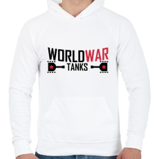 PRINTFASHION World war tank - Férfi kapucnis pulóver - Fehér