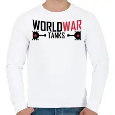 PRINTFASHION World war tank - Férfi pulóver - Fehér férfi pulóver, kardigán