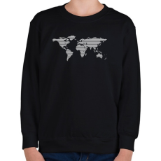 PRINTFASHION worldmap - Gyerek pulóver - Fekete