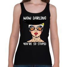 PRINTFASHION Wow Darling - Pop art - Női atléta - Fekete női trikó