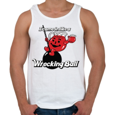 PRINTFASHION Wreckingball - Férfi atléta - Fehér