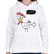 PRINTFASHION WTF chicken - Női kapucnis pulóver - Fehér női pulóver, kardigán