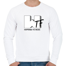 PRINTFASHION Wtf hapenned with music - parody - Férfi pulóver - Fehér