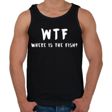 PRINTFASHION WTF hol van a hal? - Férfi atléta - Fekete atléta, trikó