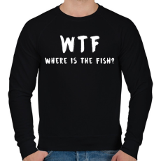PRINTFASHION WTF hol van a hal? - Férfi pulóver - Fekete