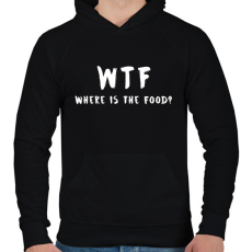 PRINTFASHION WTF hol van a kaja? - Férfi kapucnis pulóver - Fekete