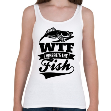 PRINTFASHION WTF horgász - Női atléta - Fehér női trikó