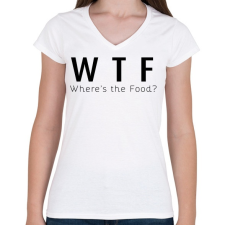 PRINTFASHION WTF? - Női V-nyakú póló - Fehér női póló