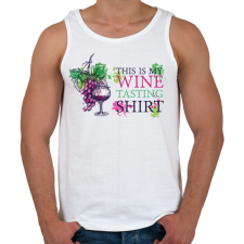 PRINTFASHION WWine tasting shirt - Férfi atléta - Fehér atléta, trikó