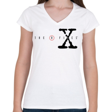 PRINTFASHION x akták - Női V-nyakú póló - Fehér