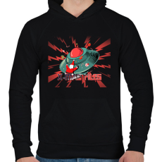 PRINTFASHION X-MAS FILES - Férfi kapucnis pulóver - Fekete
