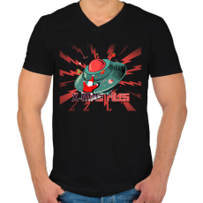 PRINTFASHION X-MAS FILES - Férfi V-nyakú póló - Fekete