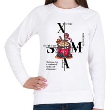 PRINTFASHION X-mas hot chocolate - Női pulóver - Fehér női pulóver, kardigán