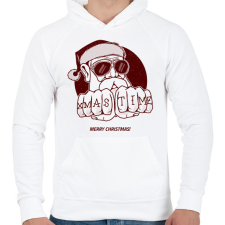 PRINTFASHION X-MAS TIME - Férfi kapucnis pulóver - Fehér férfi pulóver, kardigán