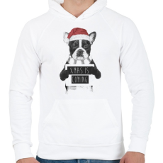 PRINTFASHION Xmas is coming - Férfi kapucnis pulóver - Fehér
