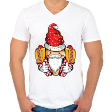 PRINTFASHION XMAS PARTY - Férfi V-nyakú póló - Fehér