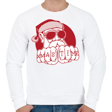 PRINTFASHION Xmas Time - Férfi pulóver - Fehér férfi pulóver, kardigán