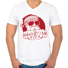 PRINTFASHION Xmas Time - Férfi V-nyakú póló - Fehér férfi póló