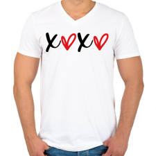 PRINTFASHION xoxo fehér - Férfi V-nyakú póló - Fehér férfi póló